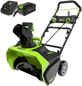 Greenworks 2605302 40V 20’’ Brushless Snow Thrower 6Ah Battery and Charger Included