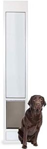 PetSafe Doggy Door for Sliding Glass Doors, Adjustable Height 75 7/8" to 81", No-Cut DIY Install, Aluminum Panel, Ideal for Renters, for Large Dogs Up to 130 lb, (White, Large-Tall)