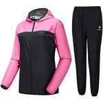 HOTSUIT Sauna Suit for Women Sweat Suits Gym Workout Exercise Sauna Jacket Pant Full Body, Pink, M