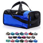 Sports Bag Gym Holdall Men Women Duffel Shoulder Fitness Bag Swimming Pool Bag Travel Holiday Strap Cabin Luggage Weekender Overnight Camping Small 20L Large 40L (Blue/Black, 20 L)