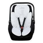 2-in-1 Baby Carseat Head Support, Infant Car Seat Insert for Newborn Girls Boys, Soft Baby Neck Support and Body Cushion for Car Seat, Stroller, Bouncer (White)