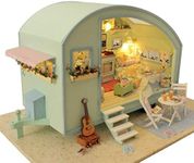 Rylai 3D Puzzles Wooden Miniature Dollhouse DIY Kit Light Time Travel Series Dollhouses Accessories Dolls Houses With Furniture LED Music Box