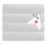 Casa Copenhagen - Egyptian Cotton Emerlad 4 Pcs Face Towel (30 X 30cm) Colour : Snow White