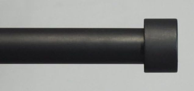 Urbanest 5/8-inch Diameter End Cap Adjustable Single Drapery Curtain Rod, 28-inch to 48-inch, Black