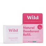 Wild - Natural Refillable Deodorant - Vegan & Eco-Friendly - Aluminium Free - Long Lasting Protection - 100% Natural Ingredients - Jasmine & Mandarin Blossom Refill - 40g