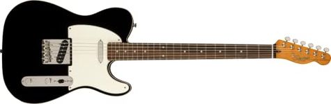 Squier Classic Vibe Baritone Custom Telecaster Electric Guitar, with 2-Year Warranty, Black, Laurel Fingerboard