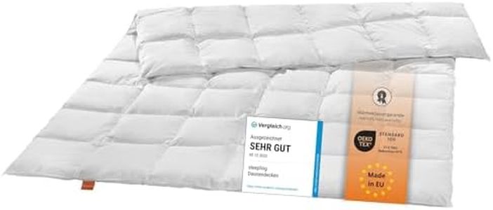 sleepling 194633 medium Ganzjahresdecke Daunendecke Bettdecke, Neue weißen Daunen (90%) und Federn (10%), Made in EU, Ökotex, Downpass, 135 x 200 cm, weiß