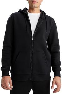 LINMYZAI Black Men's Full Zip Hoodie Fleece Long Sleeve Hooded Sweatshirt Pullover Men Lightweight Athletic Hoodies 2XL