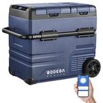 BODEGACOOLER 12 Volt Car Refrigerator 59 Quart, 12v Portable 55L Car Fridge Freezer, -4℉-68 Car Cooler 12/24V DC and 100-240V AC for RV, Outdoor, Camping and Travel, Dual Zone WIFI APP Control