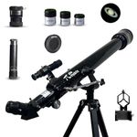 Pie Matrix Phoenix 60700 Astronomical land & Sky Refractor Telescope with 175x Ultra Zoom,Fully Coated Glass Optics, Alt-Az Mount,Professionals to Explore Moon,Saturn Rings, Planets & Deep Sky Objects