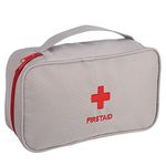 upain Empty First Aid Bag Medical Kit Pouch Travel Emergency Pouch Lightweight Medicine Storage Bag Multifunctional Layered for Emergency Home Office Car Outdoors Boat Camping Hiking Grey