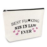 Funny Sister in Law Gifts Best Sis in Law Ever Cosmetic Bag Sister in Law Birthday Gift Appreciation Thank You Gift for Sister in Law Travel Makeup Bag Christmas Thanksgiving Gift for Sister in Law