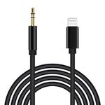 Aux Cable for iPhone in Car, 3.5mm Headphones Aux Cord for Car/Headphone/Home Stereo/Speaker, Compatible with All iPhones Devices for Car Stereo/Headphones/Speaker Support All IOS System (Black)