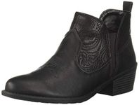 Easy Street Women's Legend Ankle Boot, Black/Black Embossed, 10 N US