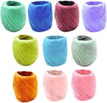 lacitycover 10 Rolls Mixed Color Raffia Paper Ribbon Craft Packing Paper Twine Cords for DIY Jewelry Making,Gift Box Decoration,Packing