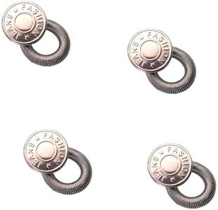 4 Piezas Extensores De Botones, Botón de Extensión Metal Retráctil, Prolongador de Botón Elástico, Hombres Mujeres Vaqueros Extensor de Cintura, Adecuado Para Jeans Y Camisas