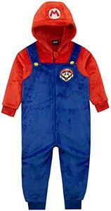 Super Mario Pigiama Intero Bambino | Onesie a Maniche Lunghe | Tuta Intera Pile Ragazzo Multicolore 5-6 Anni