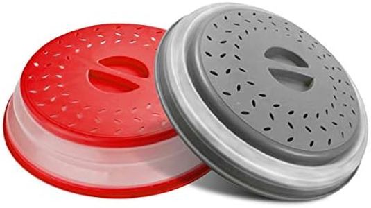 MMDcase [2 Pack]Microwave Splatter Cover Vented Collapsible Microwave Food Cover With Easy Grip Handle, Dishwasher-Safe, BPA-Free Silicone & Plastic, 10.5" Round
