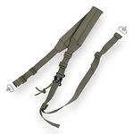 KRYDEX Tactical 2 point Wide Padded Rifle Gun Sling Durable Shoulder Padded Strap,Length Adjustable (Ranger Green)