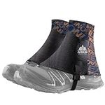 ADABOO Low Trail Gaiters, Running Gators, Ankle Gaiters for Hiking, Sandproof Ankle Shoe Covers Wrapid Gators, Low Gators Lightweight Breathable (Black & Purple)