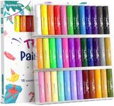 JUPITEARTH 36 Colors Tempera Paint Sticks with 120 PDF Coloring Pages and 30 Stickers, Quick Drying, Smooth, Non-Toxic and Washable Paint Sticks for Kids, Art Supplies for Drawing on Various Objects