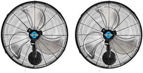 Tornado 2 Pack 16 Inch Pro Series Oscillating Wall Mount Fan -High Velocity Heavy Duty Metal Wall Mount Fan for Industrial, Commercial, Residential, and Greenhouse Use - UL Safety Listed