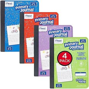Mead Diario primario, a righe mezza pagina, gradi K-2, 7-1/2" x 9-3/4", 100 fogli, confezione da 4 (610051-ECM)