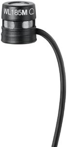 Shure WL185M Professional Low-Profile Lavalier Microphone - Cardioid Condenser Lav Mic with TA4F Termination, Includes Pouch, Tie Clip & Snap-Fit Windscreen - Black (WL185MB/C-TQG)