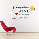 Decor kafe Quote Wine Wall Sticker (65 cm x 111 cm)