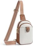 BOSTANTEN Sling Bag Women Leather CrossBody Purse Small Sling Bags for Women Fanny Pack Travel Beige