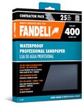 Fandeli | Waterproof Sandpaper | 400 Grit | 25 Sheets 23 cm x 28 cm | For for Plastic, Lacquer, Varnish, and Pain | Water Resistant