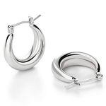 LILIE&WHITE Chunky Silver Hoop Earrings for Women Cute Fashion Hypoallergenic earrings Minimalist Jewelry Gift