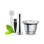 i Cafilas Reusable Coffee Pods with Tamper, Stainless Steel Refillable Coffee Espresso Capsules, Compatible with Original Line Brewers (Classic Version)