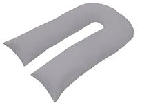 ARLINENS 9ft Long U Shaped Full Body Cuddly Comfort Pregnancy Support Pillow for side sleeping Maternity Back & Arthritis with free Case (Silver)