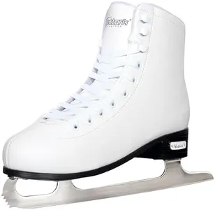 Nattork White Figure Skates Excellence Stainless Steel Blades Ice Figure Skating with Enhanced Support Strength Performance and Ultimate Comfort for Women and Men