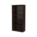 Bush Business Furniture Hybrid Tall 5 Shelf Bookcase in Black Walnut