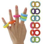 ZENO Dual Fidget Rings – 12 Pack Spinning Fidget Ring for Adults & Teens, Quiet Stress Relief Finger Fidget Toys for Work, Anxiety & Sensory Desk Fidgets