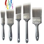 Magimate Paint Brushes Set, Angled Sash Stain Brush, Flat Paint Brushes, for Walls, Arts and Home Improvement, Assorted Sizes (5-Pack)