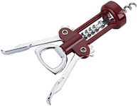 GAILY YOUTH Wine Opner Wing Corkscrew,Stainless Steel Wing Corkscrew with Coil Cutter Used in Kitchen Restaurant Bars,Waiters Corkscrew Beer Cap Bottles Opener for Men Women （Red)