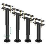 4 Pcs Adjustable Bed Support Legs 7.08-12.6 inch, Heavy Duty Metal Bed Frame Center Support Legs for Bed Frame, Bed Center Slat, and Furniture - Replacement Legs with Wider Base