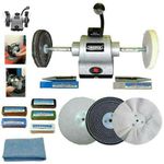 Draper 8" 550W Bench Grinder Polisher with Pro-Max 8" Metal Polishing Kit