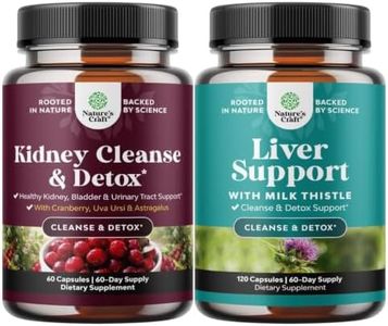 Bundle of Advanced Kidney Support Cranberry Extract with Uva Ursi Stinging Nettle & Astragalus and Liver Cleanse Detox & Repair - Milk Thistle with Dandelion Root Choline Beetroot & Artichoke Extract