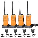 Retevis RT29 Walkie Talkies for Adults Long Range, Heavy Duty Two Way Radio 3200mAh Battery VOX Alarm with IP67 Waterproof Speak Mic, High Power 2 Way Radios for Construction Site Warehouse(4 Pack)