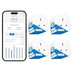 Meross Smart Plug with Energy Monitor Wi-Fi Outlet Work with Alexa Echo, Google Home, Smart Socket No Hub Required 13A (4-Pack)