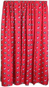 College Covers Everything Comfy Georgia Bulldogs Curtain Panel Set, 2 Panels, 2 Matching Tie Backs, 42 inches Wide by 84 inches Long