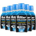 Buster Bathroom Plughole Unblocker, 300ml, Pack of 6, Unblock Hair & Sludge from Showers, Baths & Sinks – Fast-Acting Plughole Unclogger, Clears Blockages & Slow-Draining Water