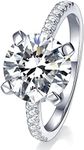 IMOLOVE Moissanite Engagement Ring for Women, Moissanite Wedding band for Women, 3CT Moissanite Promise Rings-80C