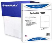 PrintWorks Half Sheet Perforated Paper, 8.5 x 11, 20 lb, 2500 Sheets, White (04116C)