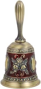 AWOCAN Hand Bell Classic Fashion Pattern Zinc Alloy Call for Hotel Service, Meditation Prayer, Bar,Reception Dinner, School, Home Office Decor, Red