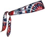 Halo Headbands Sweatband, Red White & Blue Tie Dye